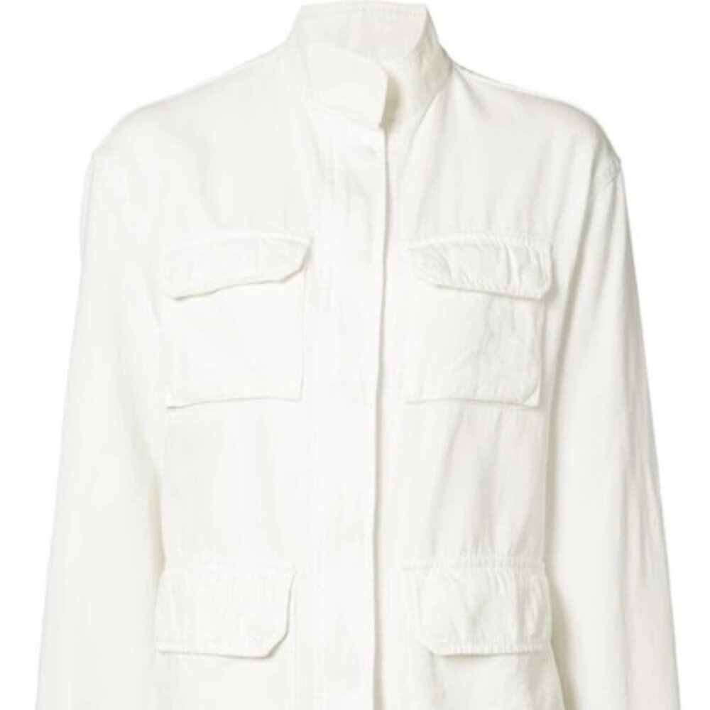 NILI LOTAN White Relaxed Fit Military Jacket Sz 4
